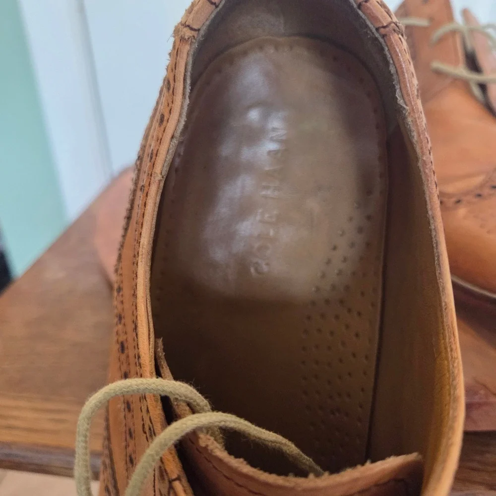 Cole Haan Williams Wingtip Oxford British Tan Leather Dress Shoes C09303 Mens 11